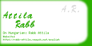 attila rabb business card